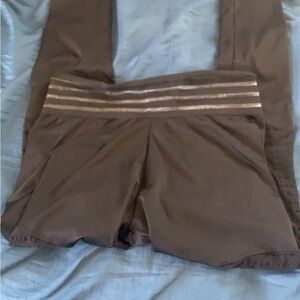 Black Yoga Pants with Striped Waistband